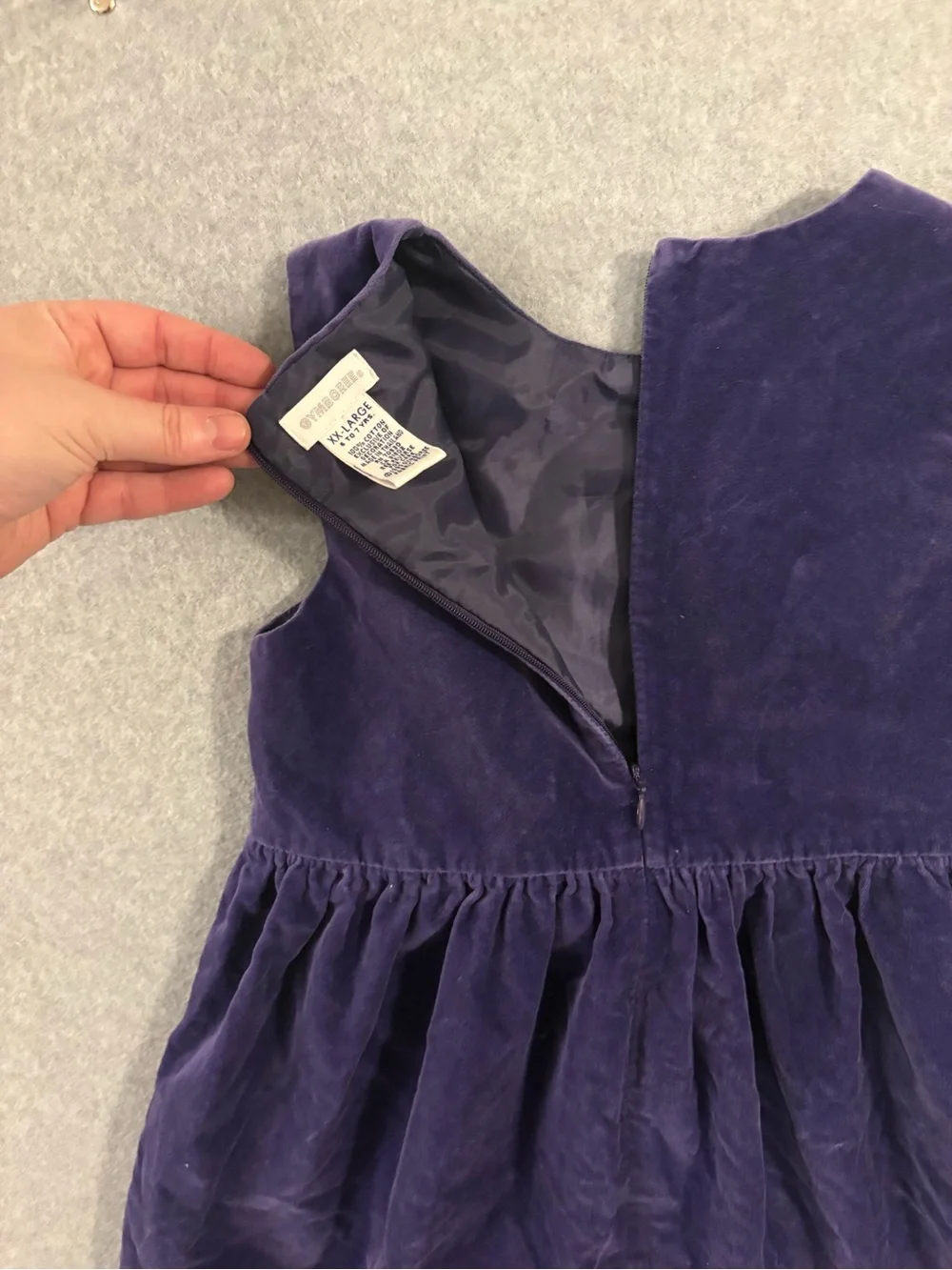 Vintage 1999 Gymboree Girls Purple Velvet Dress Size 6/7 Holiday 90s